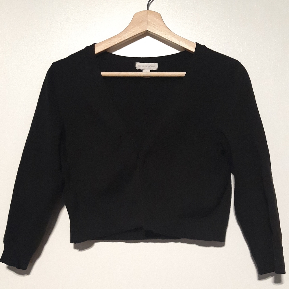 Charter Club |  Black cropped cardigan